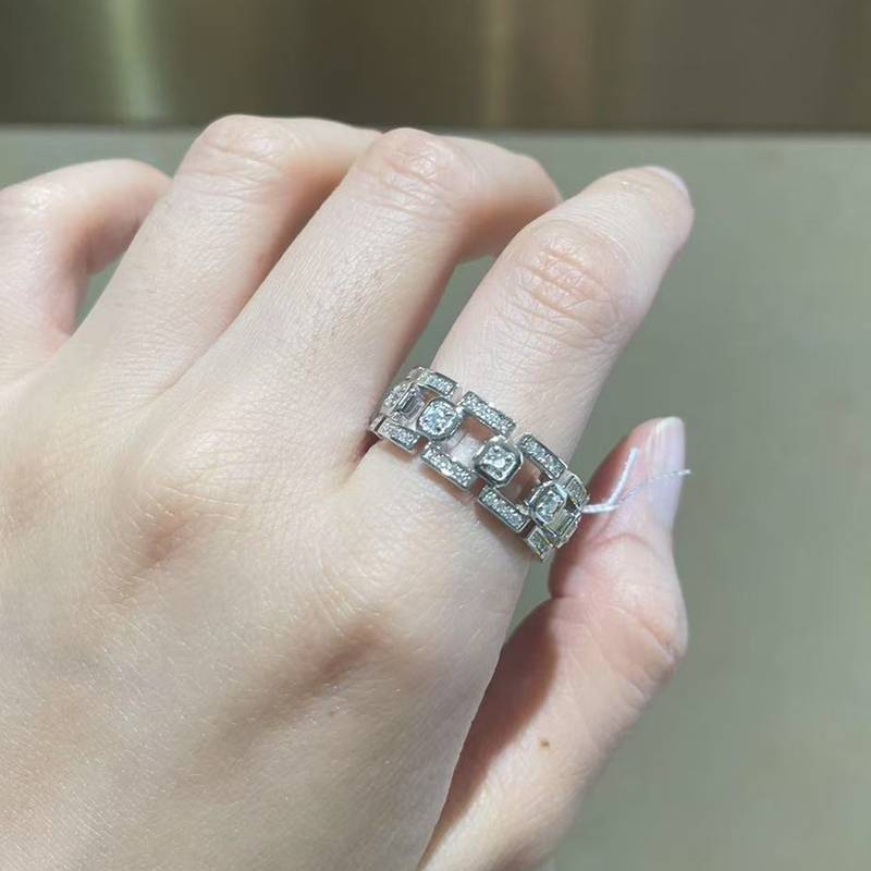 Affordable Luxury风Men's RingS925银镀白金定制选款副石Moissanite0.85ct